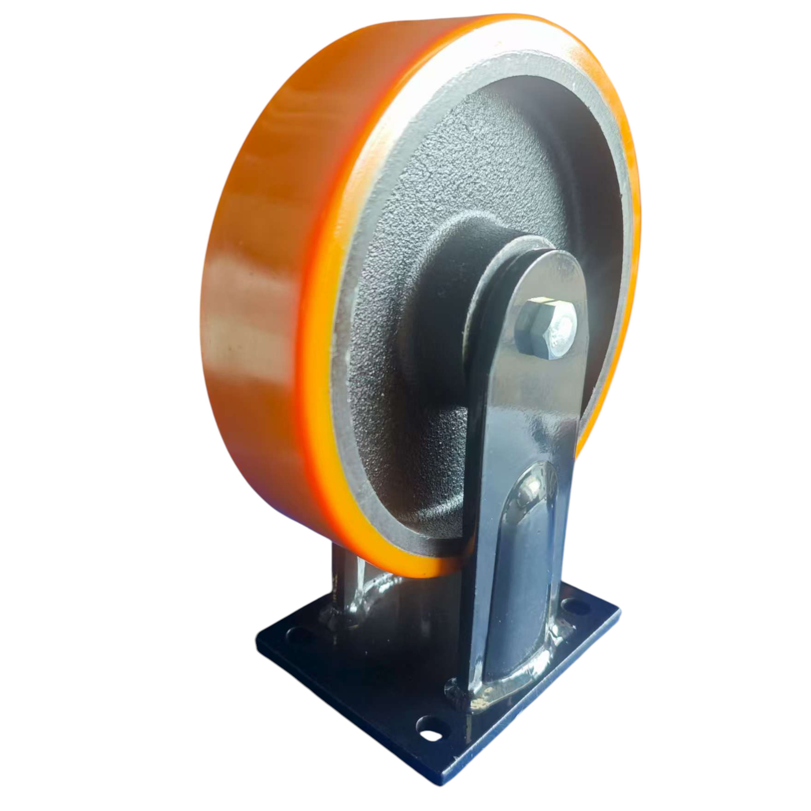 4102-200 F EU - Сверхбольшегрузное полиуретановое колесо 200 мм. г/п 1000 кг (неповорот., площадка, шарикоподш)
