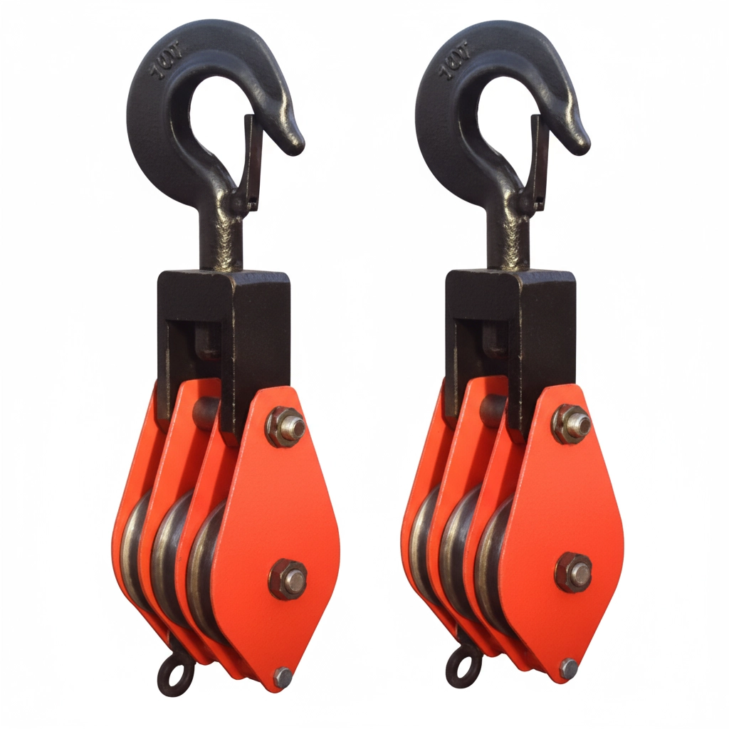 Блок монтажный трехрольный с крюком 10 т 3 ролика